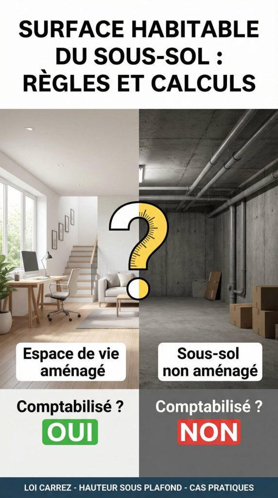 Est-ce qu'un sous-sol compte comme surface habitable ? règles, calcul et cas pratiques