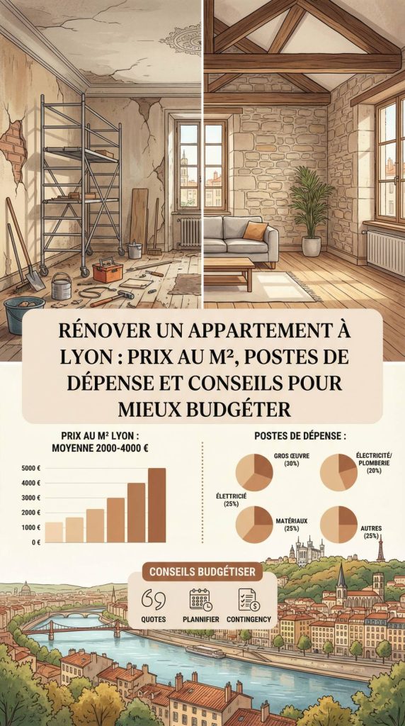 Rénover un appartement à Lyon : prix au m2, postes de dépense et conseils pour mieux budgéter